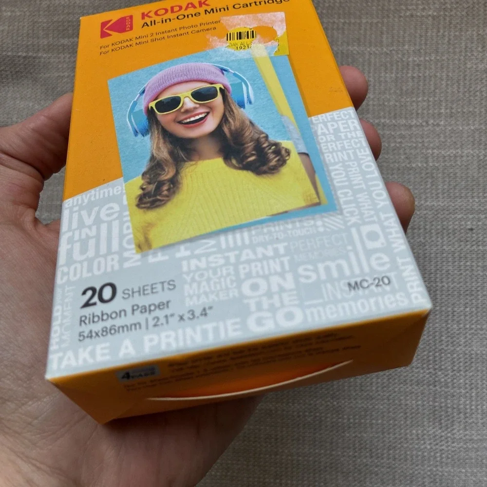 KODAK All-in-One Mini 2 Photo Printer Cartridge 20 Sheets 54x86mm Paper KOD-MC20